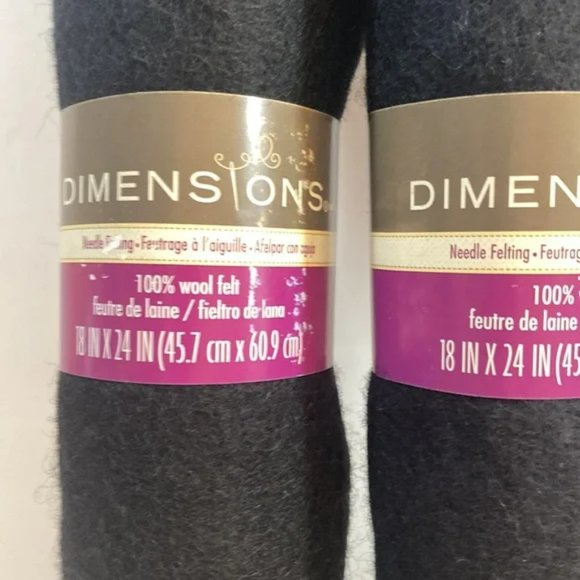 12 Dimensions FeltWorks 100% Wool Felt Needle Felting Crafts Black 18"x24" - Picture 11 of 12